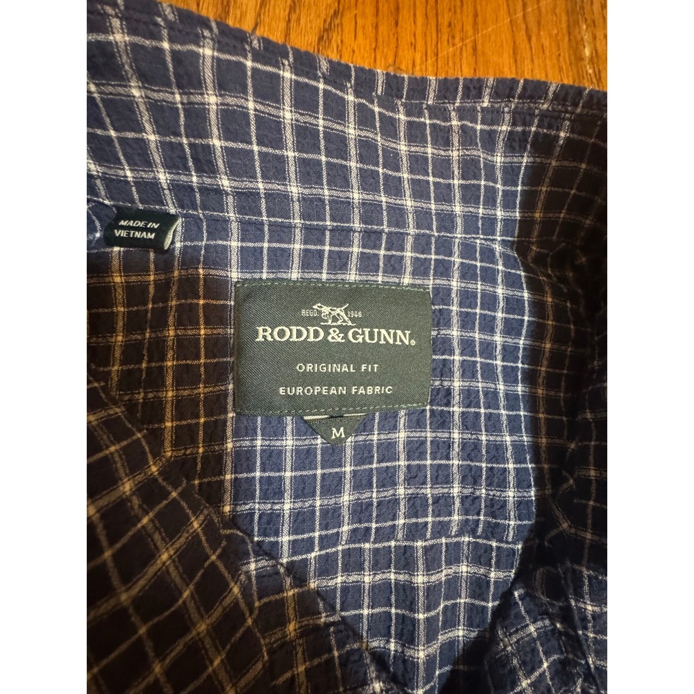 Rodd & Gunn Mens Original‎ Fit Navy Grid Check Short Sleeve Shirt Size M LP6476